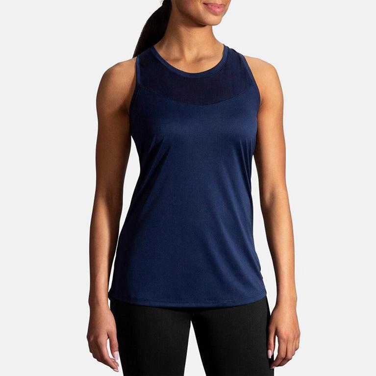 Brooks Stealth Womens Running Tank Top - Blue - Indonesia (RFTH-09268)